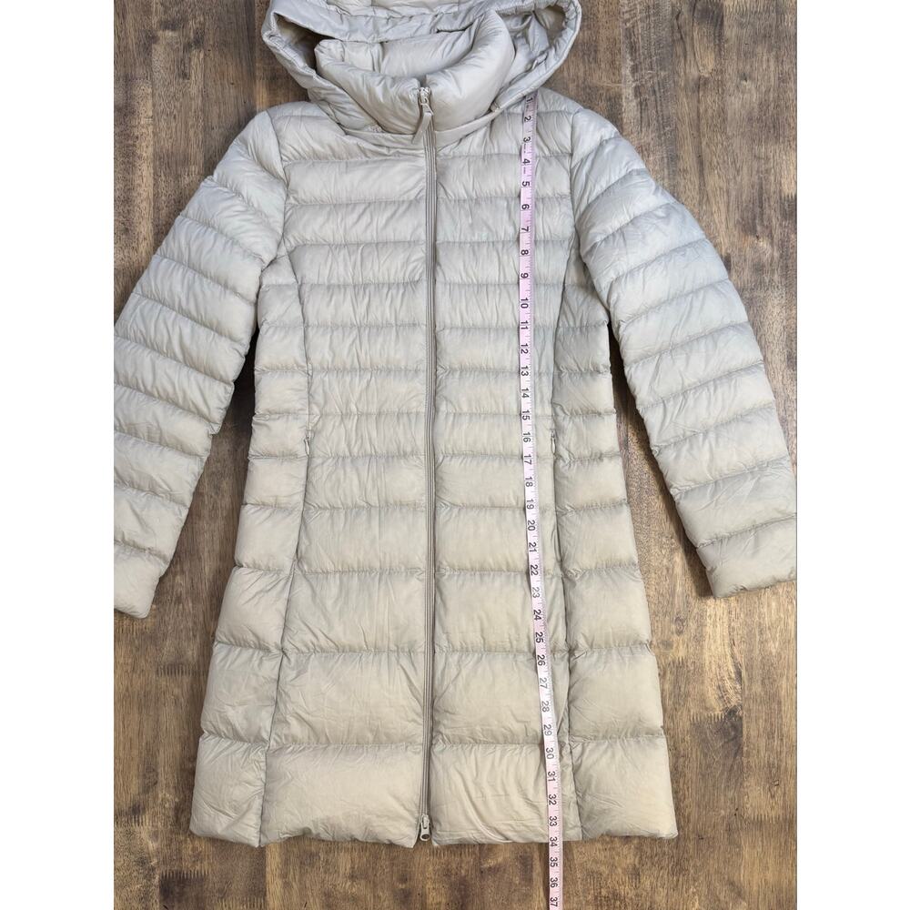 Uniqlo Ultra Light Long Genuine Down Coat Puffer Winter Nylon Beige Women's XS - Picture 6 of 11